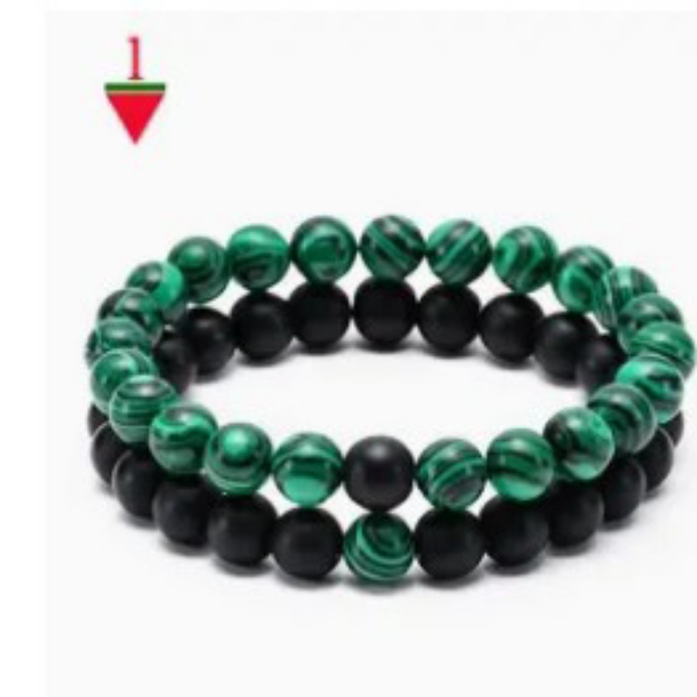 Green and black beads